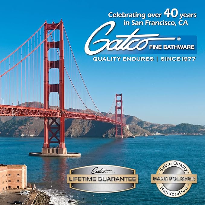 Gatco 1291 Modern Decor Wall Hook. Coat Hat Towel Robe Hook. For Entryway, Living, Kitchen, Bedroom, Bathroom. 2-hook. Chrome on Premium Brass.