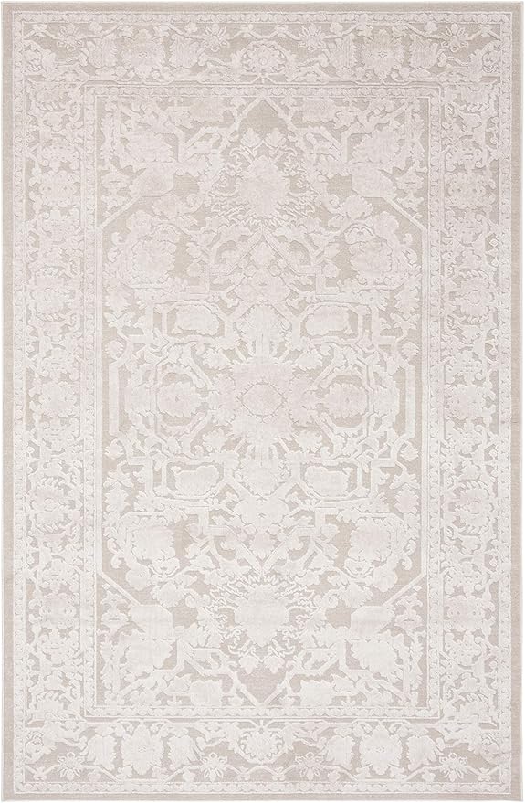 SAFAVIEH Area Rug 8x10 - Reflection Collection - Large - Cream & Ivory, Non-Shedding & Easy Cleaning, Ideal for Living Room, Bedroom, Dining Space (RFT665D)