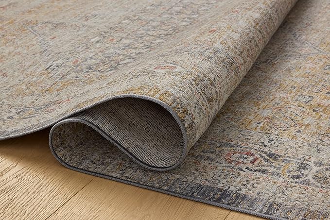 Loloi Chris Loves Julia Ida Collection IDA-02 Stone/Gold 2'-7" x 10'-0", .19" Pile Height, Runner Rug