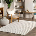 nuLOOM 6' x 9' Cozy Plush Area Rug, Machine Washable, Non-Slip, Soft Fluffy Shag Carpet for Living Room Bedroom Kids Room Nursery Home Decor, Kai Off-White