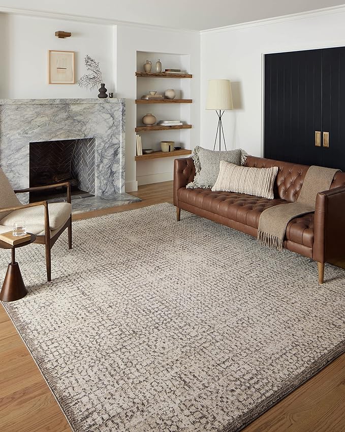Loloi Darby Collection DAR-04 Ivory/Stone 5'-3" x 7'-6" Area Rug