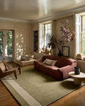 Loloi Leanne Ford Craven Collection CVN-01 Light Olive/Oatmeal 5'-0" x 7'-6" Area Rug Geometrical, Patterned, Neutral, Living Room, Bedroom, Dining Room