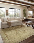 Loloi Magnolia Home by Joanna Gaines Sinclair Collection SIN-02 Khaki/Tobacco 2'-0" x 5'-0", .25" Pile Height, Machine Washable, Accent Rug