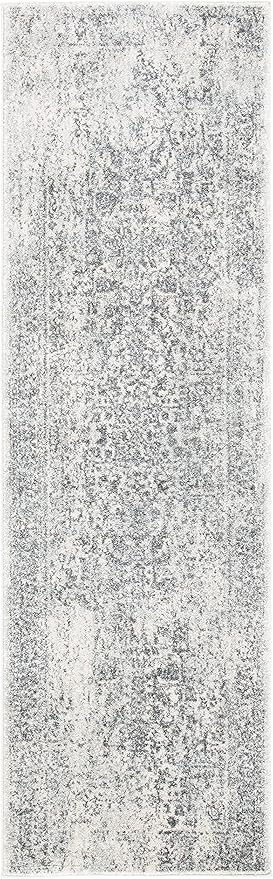 SAFAVIEH Evoke Collection 2'2" x 7' Ivory/Grey EVK256F Oriental Distressed Non-Shedding Living Room Entryway Foyer Hallway Bedroom Runner Rug