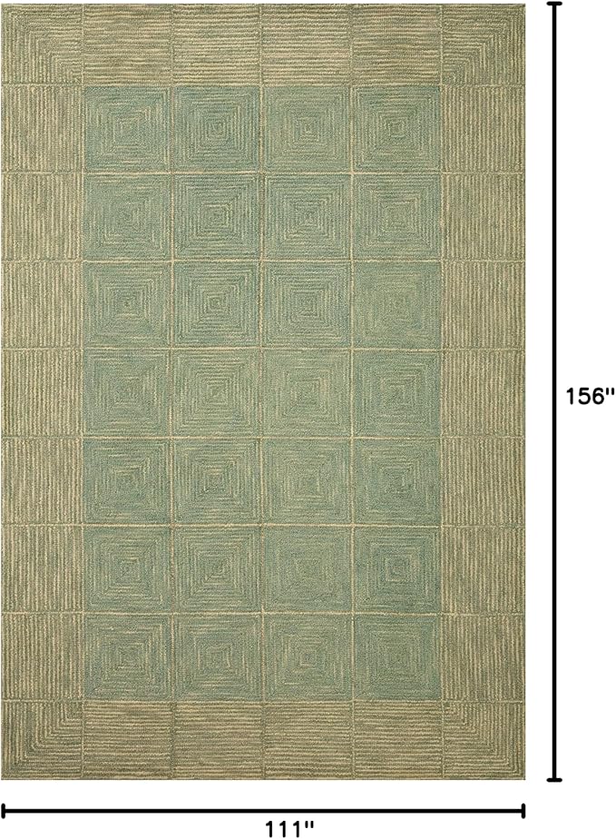 Loloi Chris Loves Julia Francis Collection FRA-02 Green/Natural 9'-3" x 13' Area Rug