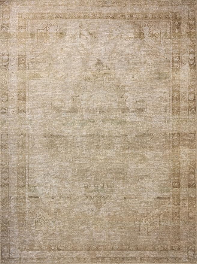 Loloi Amber Lewis Cambria Collection CBR-04 Natural/Jade 2'-3" x 3'-9" Accent Rug Jute, Neutral, Vintage Style, Antique Tone, Living, Bedroom, Dining, Carpet