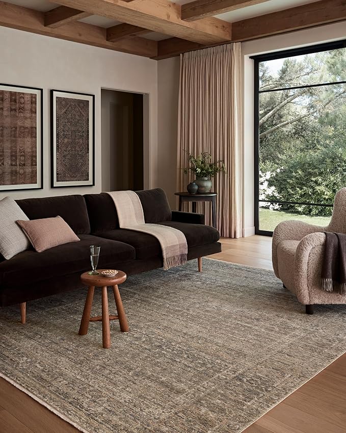 Loloi Amber Lewis Molly Collection MOL-04 Navy/Blush 7'-10" x 10' Low Pile Area Rug
