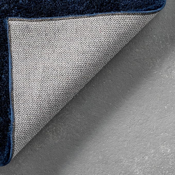 nuLOOM 2' x 8' Cozy Plush SuperiorWash Area Rug, Machine Washable, Non-Slip, Soft Fluffy Shag Carpet for Living Room Bedroom Kids Room Nursery Home Decor, Loni Navy