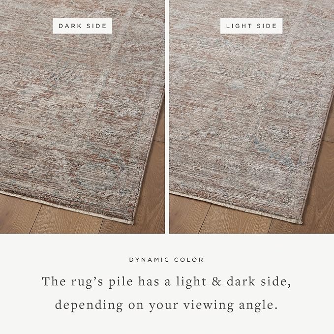 Loloi Magnolia Home by Joanna Gaines Millie Collection MIE-04 Brick/Fog 7'-10" x 10', .25" Pile Height, Area Rug