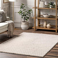 nuLOOM 5' x 8' Cozy Plush Area Rug, Machine Washable, Non-Slip, Soft Fluffy Shag Carpet for Living Room Bedroom Kids Room Nursery Home Decor, Nia Beige