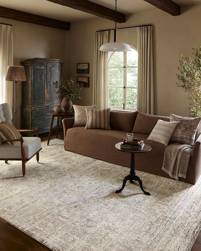 Loloi Amber Lewis Honora Collection HON-01 Ivory/Natural 6'-7" x 9'-2" Area Rug