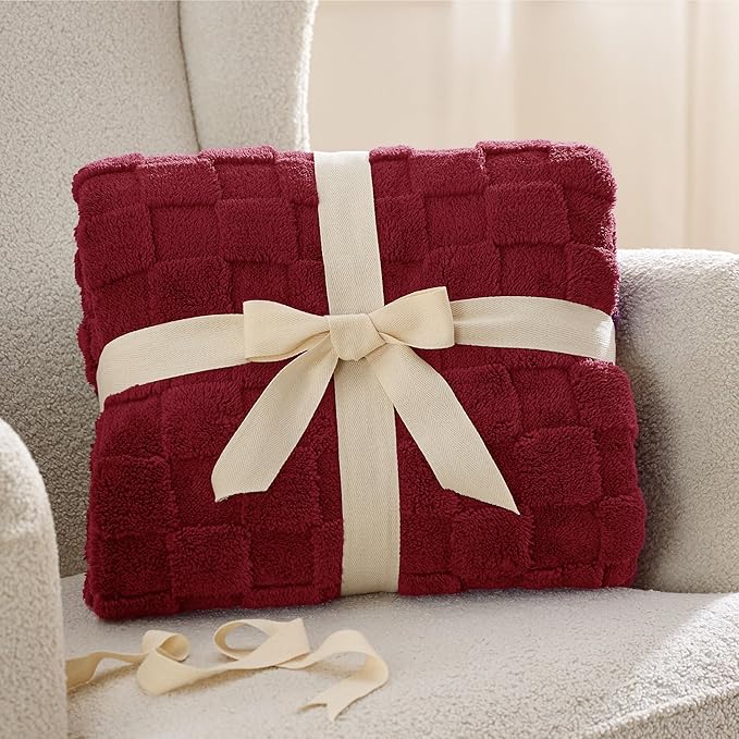 Bedsure GentleSoft Blankets Queen Size for Bed - Super Soft Cozy Blanket for Women Men Girls, Large Fuzzy Fleece Throw for Bedroom Decor, Red, 90x90 Inches