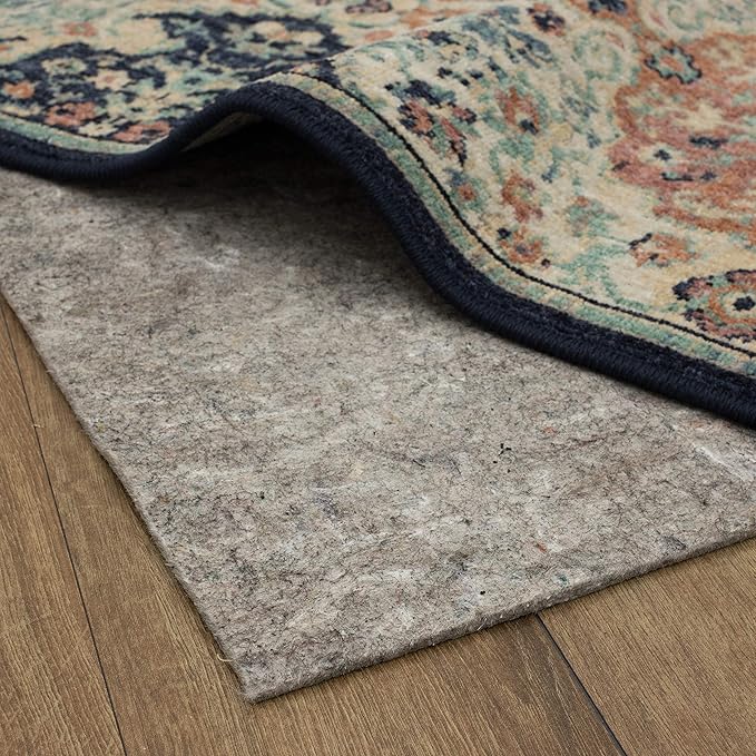 Mohawk Home 2' 2" x 10' Non Slip Grip Rug Pad 1/4" Thick Dual Surface Felt Cushion + Rubber Gripper - Safe for All Floors