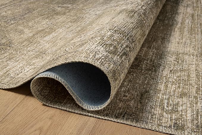Loloi Amber Lewis Cambria Collection CBR-03 Sand/Olive 2'-6" x 9'-6" Runner Rug Jute, Neutral, Vintage Style, Antique Tone, Living, Bedroom, Dining, Carpet