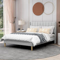 AGARTT Upholstered Platform Bed Frame Full Size with Headboard and Footboard/Wooden Slats Support/No Box Spring Needed/Easy Assembly,Light Grey Linen