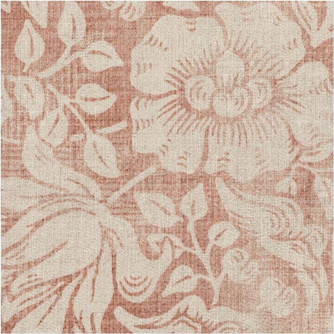 RUGGABLE x Morris & Co Washable Area Rug – Mallow Rust Red 4x6, Stain-Resistant, Non-Slip – Medium Machine Washable Rugs for Living Room, Bedroom, Hallway, Entryway & Office–with Cushioned Pad