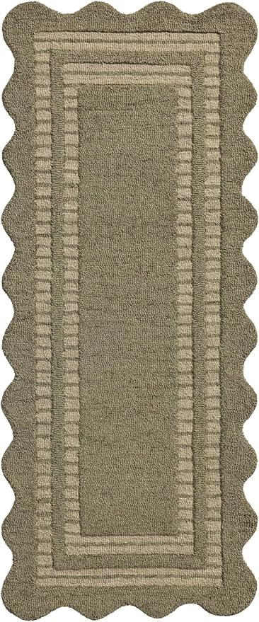 Loloi Chris Loves Julia Scottie Collection SCO-01 Olive/Pebble 3'-6" x 5'-6", .87" Pile Height, Accent Rug