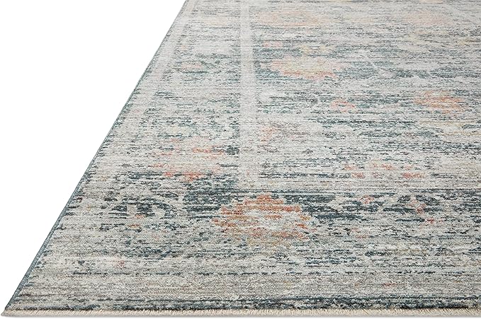 Loloi Magnolia Home by Joanna Gaines Millie Collection MIE-01 Blue/Multi 2'-7" x 8'-0", .25" Pile Height, Runner Rug