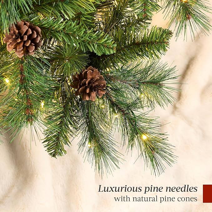 Best Choice Products 9ft Pre-Lit Scotch Pine Christmas Tree, Premium Pre-Decorated Artificial Holiday Decor w/ 2,020 Branch Tips, 2-in-1 White and Multicolor LED Lights, Cordless Setup
