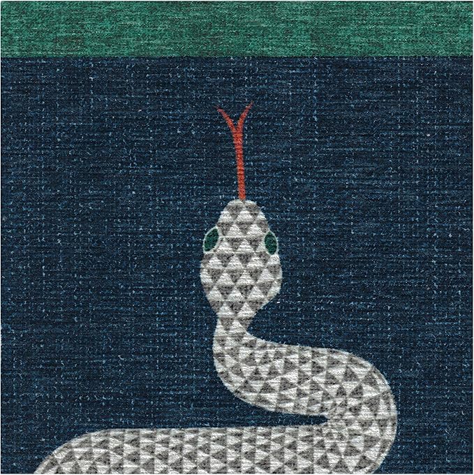 RUGGABLE x Jonathan Adler Machine Washable Modern Area Rug – Venom Sapphire 2x3, Stain-Resistant, Non-Slip – Small Rugs for Living Room, Bedroom, Hallway, Entryway & Bathroom–with Cushioned Pad
