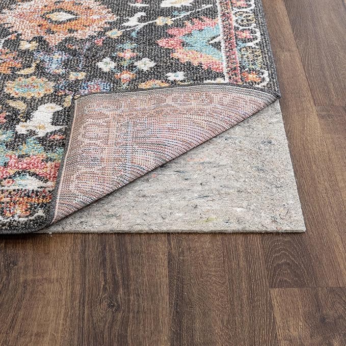Mohawk Home 2' 2" x 10' Non Slip Grip Rug Pad 1/4" Thick Dual Surface Felt Cushion + Rubber Gripper - Safe for All Floors