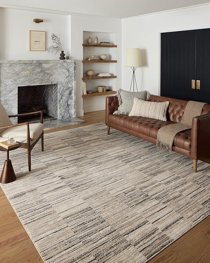 Loloi Darby Collection DAR-01 Charcoal/Sand 2'-7" x 12'-0" Runner Rug