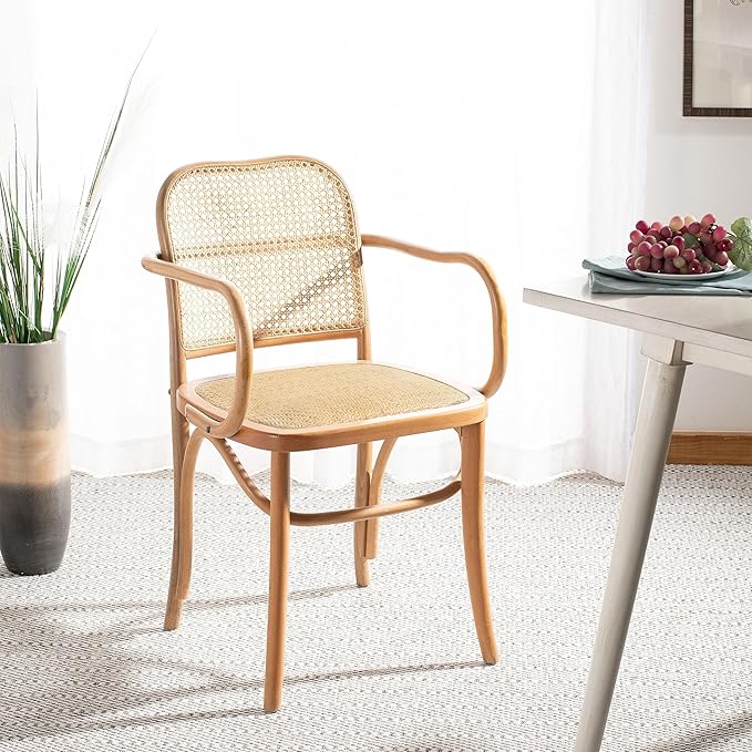 Safavieh Home Keiko White and Natural Cane Dining Chair