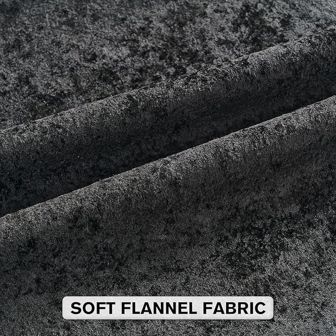 FUTEI Black Flannel Throw Pillow Covers 26x26 Inch Set of 2,Soft Dimensional Textured Euro Pillow Shams,Modern Home Decor for Couch Living Room