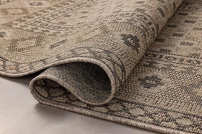 Loloi Chris Loves Julia Providence Collection PRC-07 Dove/Charcoal 6'-3" x 9'-2", .12" Pile Height, Indoor/Outdoor Area Rug
