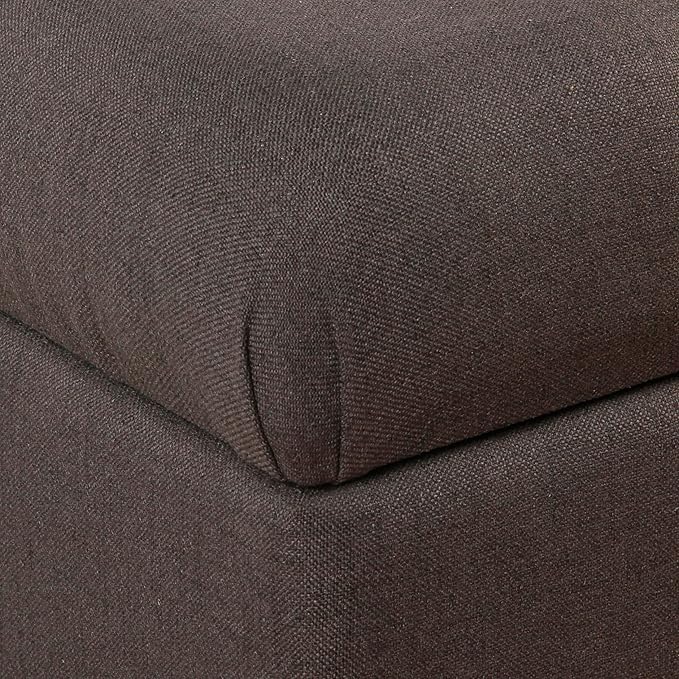 Homepop Home Decor | Tufted Ainsley Button Storage Ottoman Bench with Hinged Lid | Ottoman Bench with Storage for Living Room & Bedroom, Charcoal Gray 18x40x18 inches