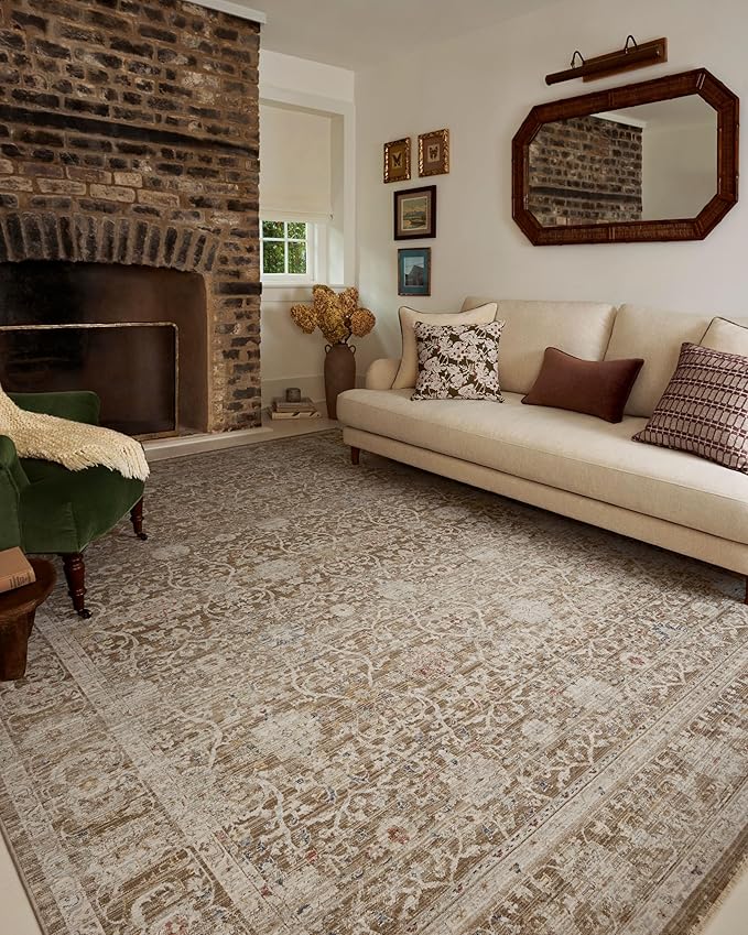 Loloi Chris Loves Julia Ida Collection IDA-03 Bark/Multi 2'-7" x 10'-0", .19" Pile Height, Runner Rug