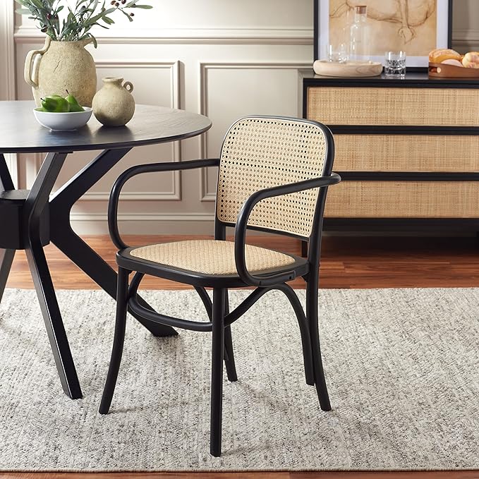 Safavieh Home Keiko White and Natural Cane Dining Chair