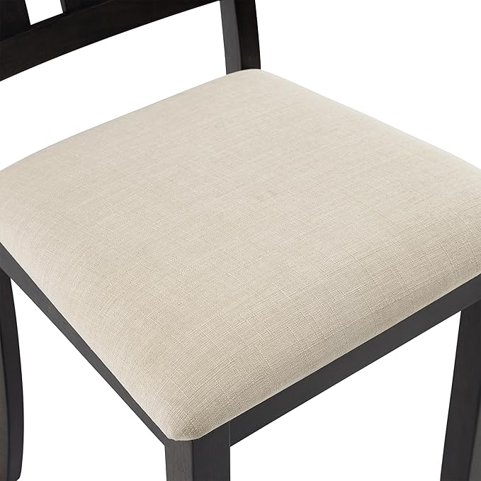 Crosley Furniture Hayden Modern Farmhouse Slat Back Wood Dining Chairs Set of 4, Kitchen Chair, Slate/Crème