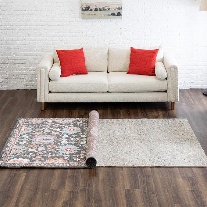 Mohawk Home 2' 2" x 10' Non Slip Grip Rug Pad 1/2" Thick Dual Surface Felt Cushion + Rubber Gripper - Safe for All Floors