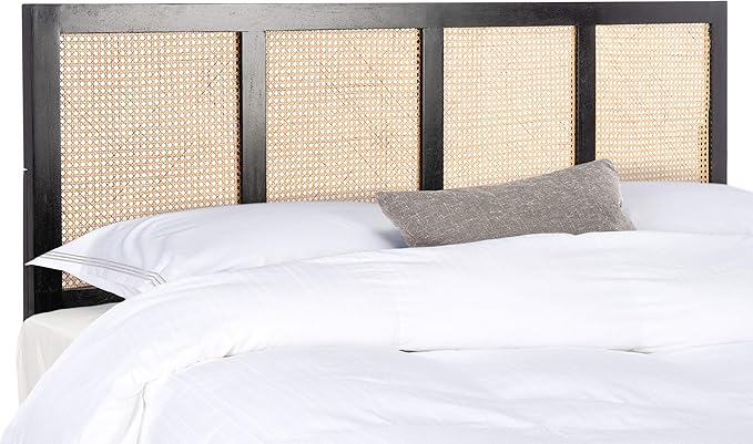 SAFAVIEH Home Collection Vienna Black Cane King Headboard Platform