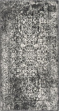 SAFAVIEH Evoke Collection Accent Rug - 2' x 3', Black & Grey, Distressed Design, Non-Shedding & Easy to Clean, Ideal for Front Door, Kitchen, Entryway, Accent Space (EVK256R)