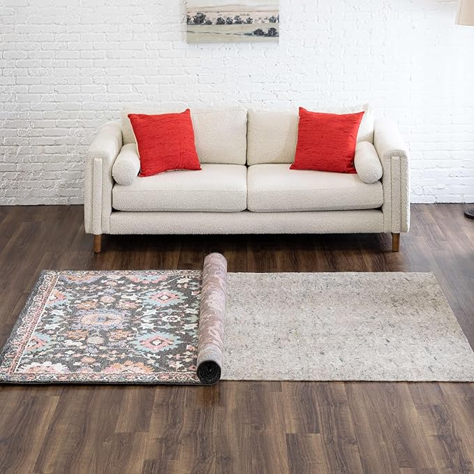 Mohawk Home 7' 6" x 10' Non Slip Grip Rug Pad 1/4 Thick Felt + Rubber Backing - Dual Surface Safe for All Floors