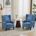 Accent Chair Set of 2, Modern Living Room Chairs with Wingback, Comfy Upholstered High Back Single Sofa for Bedroom, Mid-Century Reading Armchair Sillas para Sala