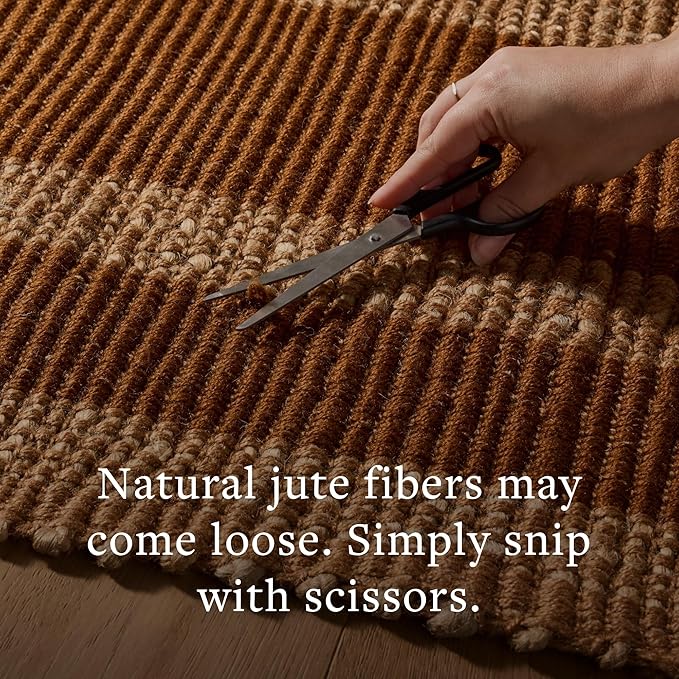 Loloi Leanne Ford Weatherstaff Collection WTS-03 Natural/Olive 8'-6" x 11'-6" Area Rug Jute, Striped, Neutral, Living Room, Bedroom, Dining Room