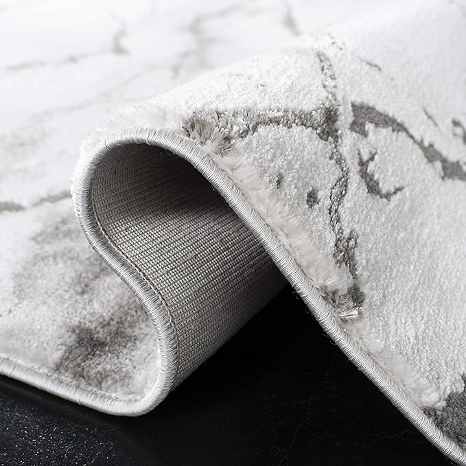 SAFAVIEH Craft Collection Runner Rug - 2'3" x 8', Grey & Silver, Modern Abstract Design, Non-Shedding & Easy Care, Ideal for High Traffic Areas in Living Room, Bedroom (CFT877G)