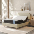 FLEXISPOT Queen All-in-One Adjustable Bed with 10" Gel Memory Foam Mattress, Linen Upholstered Bed Frame, Head & Foot Incline, Adjustable Headboard, 10-Year Warranty, Sage