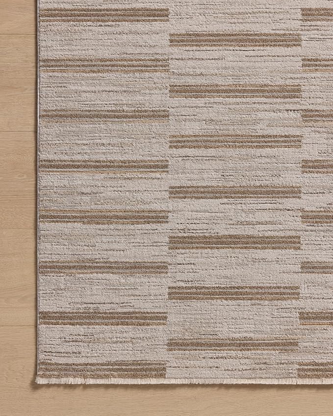 Loloi Amber Lewis Cali Collection CIL-04 Ivory/Tobacco 3'-6" x 5'-6", .25" Pile Height, Accent Rug