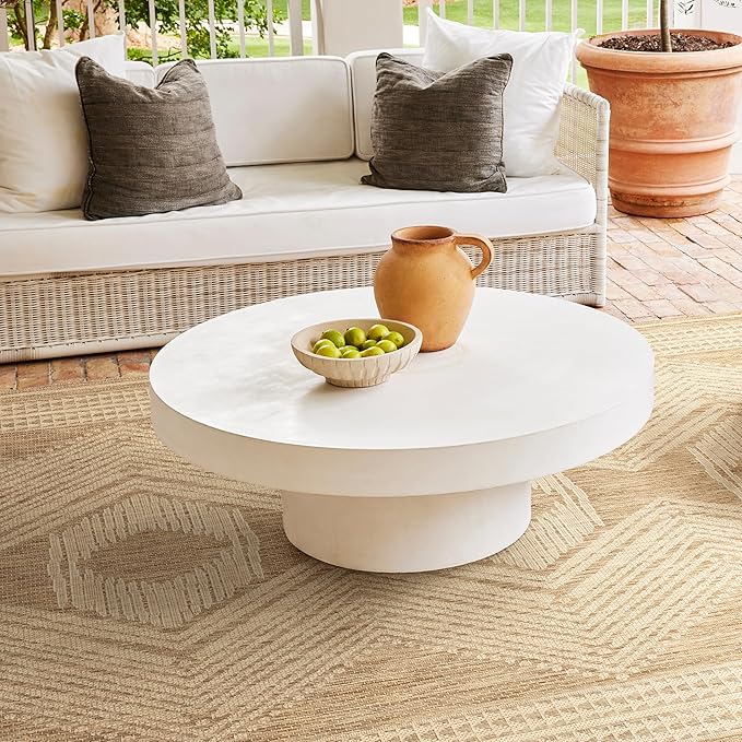 Nuloom Ranya Light Brown/Ivory, 3' 6" x 5', Tribal Geometric, Soft and Cozy, High Traffic, Stain Resistant, Easy Clean, Durable Area Rug for Indoor/Outdoor Patio, Deck, Porch, Garden, Courtyard