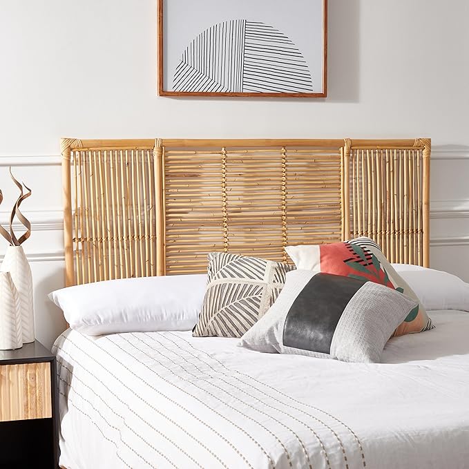 SAFAVIEH Home Collection Falyn Natural Rattan Rectangle Queen Size Headboard