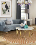 RUGGABLE x Jonathan Adler Machine Washable Modern Area Rug – Inkdrop Copper 8 ft Round, Stain-Resistant, Non-Slip – Large Rugs for Living Room, Bedroom, Hallway, Entryway & Office–with Cushioned Pad