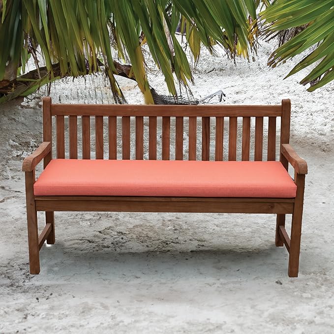 Tommy Bahama Bench Cushion, 50" X 19" X 2.5", Bamboo Bay Mango