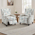 UIXE Pushback Floral Recliner Chairs Set of 2, Fabric Upholstered Armchair Push Back Accent Chair for Living Room, Rivet Trim Club Chair Home Theater Single Sofa Bedroom Side Reading Seat - Bird