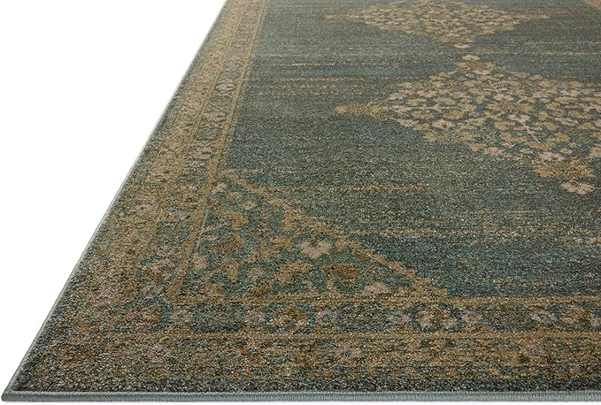 Loloi Magnolia Home by Joanna Gaines Mona Collection MOA-04 Aqua/Wheat 2'-6" x 10'-0" Runner Rug