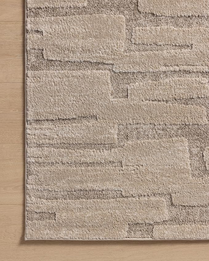 Loloi Amber Lewis Monty Collection MOT-04 Taupe/Beige 5'-3" x 7'-6", .50" Pile Height, Accent Rug