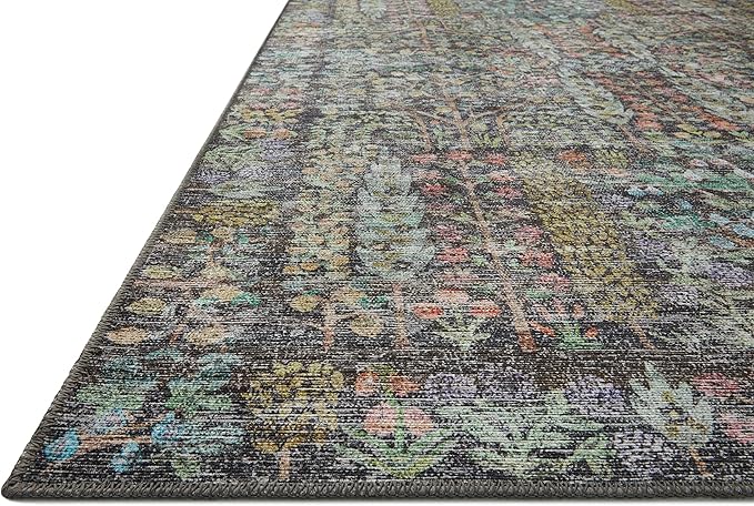 Loloi Rifle Paper Co. Maison Collection MAO-07 Charcoal 3'-9" x 5'-6", .19" Pile Height, Accent Rug